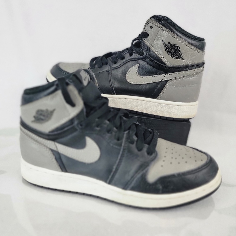 Nike Air Jordan 1 Retro High OG Shadow 2018 GS 575441-013 Black Grey Size 6Y